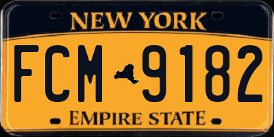 NY license plate FCM9182