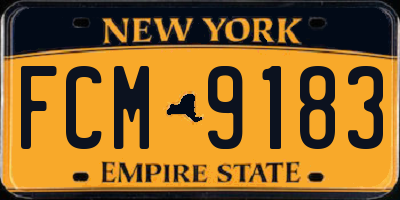 NY license plate FCM9183