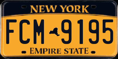 NY license plate FCM9195