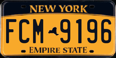 NY license plate FCM9196