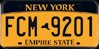 NY license plate FCM9201