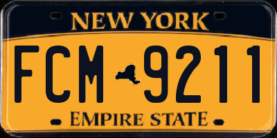 NY license plate FCM9211