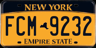 NY license plate FCM9232
