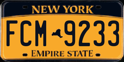 NY license plate FCM9233