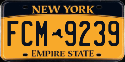 NY license plate FCM9239