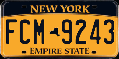 NY license plate FCM9243