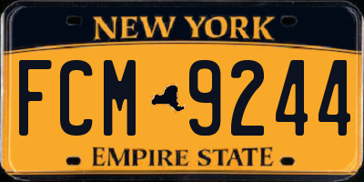 NY license plate FCM9244