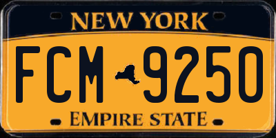 NY license plate FCM9250