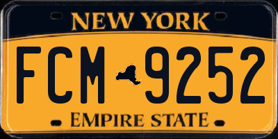 NY license plate FCM9252