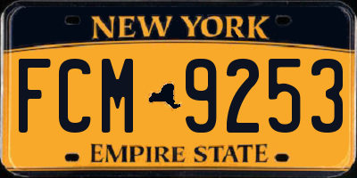 NY license plate FCM9253