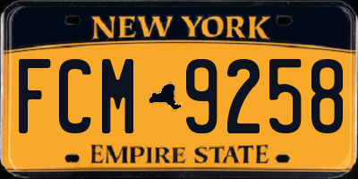 NY license plate FCM9258