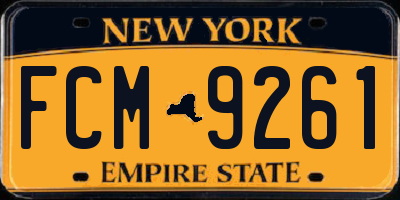 NY license plate FCM9261