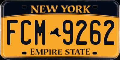 NY license plate FCM9262