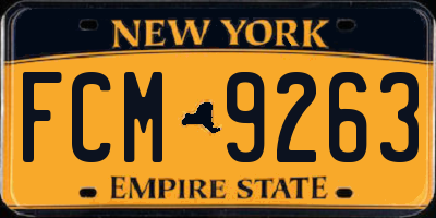 NY license plate FCM9263