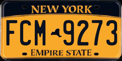 NY license plate FCM9273