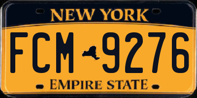 NY license plate FCM9276