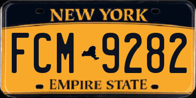 NY license plate FCM9282