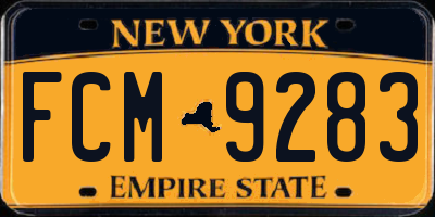 NY license plate FCM9283