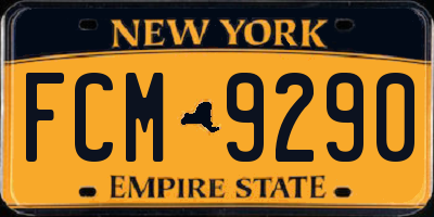 NY license plate FCM9290