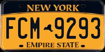 NY license plate FCM9293