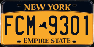NY license plate FCM9301