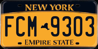 NY license plate FCM9303