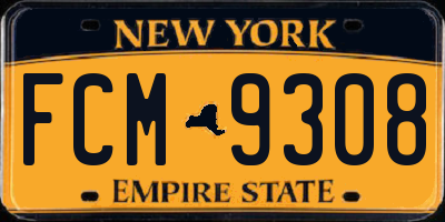 NY license plate FCM9308