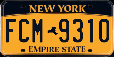 NY license plate FCM9310