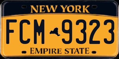 NY license plate FCM9323