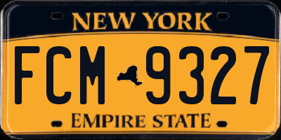 NY license plate FCM9327
