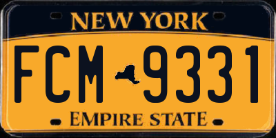 NY license plate FCM9331