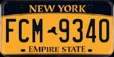 NY license plate FCM9340