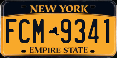 NY license plate FCM9341