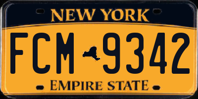 NY license plate FCM9342