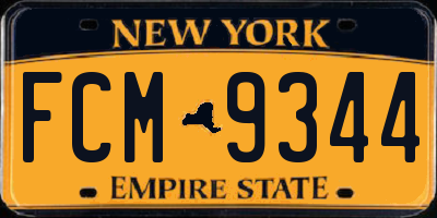 NY license plate FCM9344