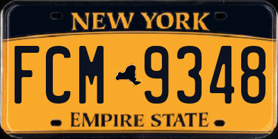 NY license plate FCM9348