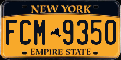 NY license plate FCM9350