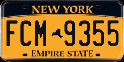NY license plate FCM9355