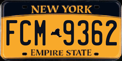 NY license plate FCM9362