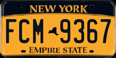 NY license plate FCM9367