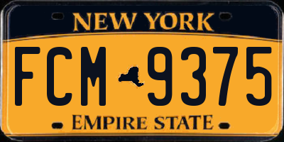 NY license plate FCM9375