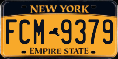 NY license plate FCM9379