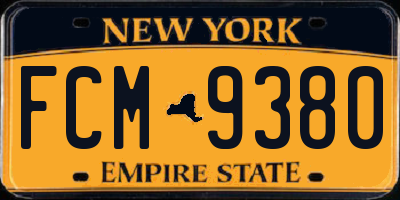 NY license plate FCM9380