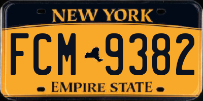 NY license plate FCM9382