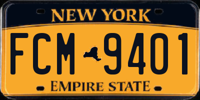 NY license plate FCM9401