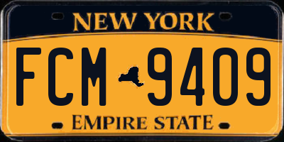 NY license plate FCM9409