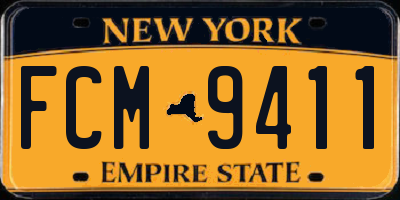 NY license plate FCM9411