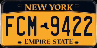 NY license plate FCM9422