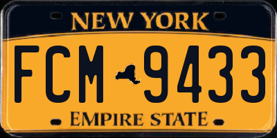 NY license plate FCM9433