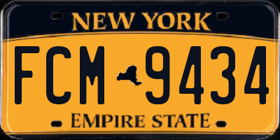 NY license plate FCM9434